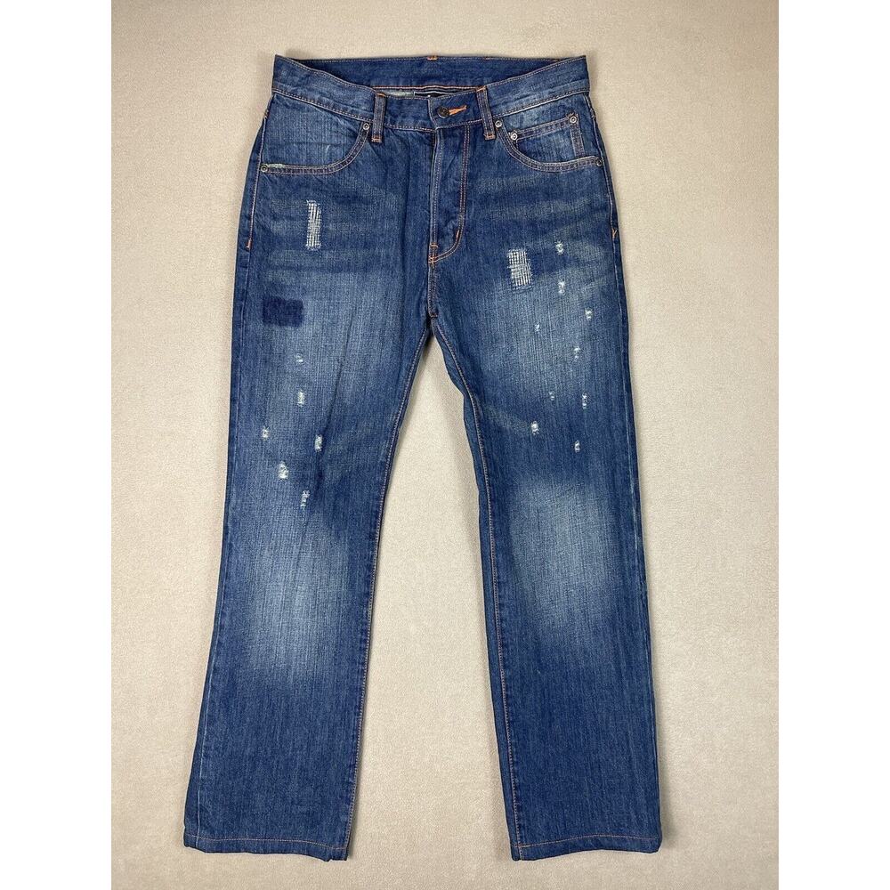 The Hundreds Jeans Mens 30 Blue Distressed Straight‎ Casual Preppy Denim Adult